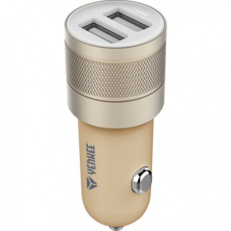 YAC 2048GD Υenkee Car Charger Usb 2 X 2400 mAh Gold