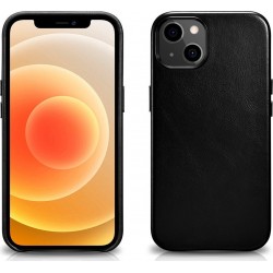 iCarer Leather Oil Wax case covered with natural leather (MagSafe compatible) iPhone 13 - Black (WMI1302-BK)