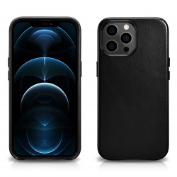 iCarer Leather Oil Wax case covered with natural leather (MagSafe compatible) iPhone 13 Pro - Black (WMI1303-BK)