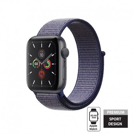 Crong Nylon Λουράκι Apple Watch SE/7/6/5/4/3 (42/44/45mm) - Midnight Blue (CRG-44NLB-MBL)