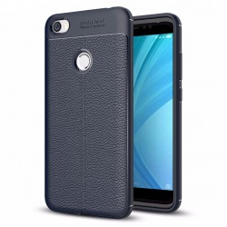 OEM Litchi Pattern Flexible Cover Case Xiaomi RedMi Note 5A Prime - Blue
