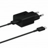 Samsung Fast Travel Charger 15W + Cable Type C To Type C Black