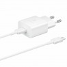 Samsung Fast Travel Charger 15W + Cable Type C To Type C White