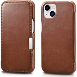 iCarer Vintage Series Side-Open Leather Wallet Case Apple iPhone 13 Mini - Brown (RIX1305-BN)