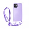 Vivid Silicone Case Strap Apple iPhone 12/12 Pro Lilac