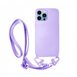 Vivid Silicone Case Strap Apple iPhone 13 Pro Lilac